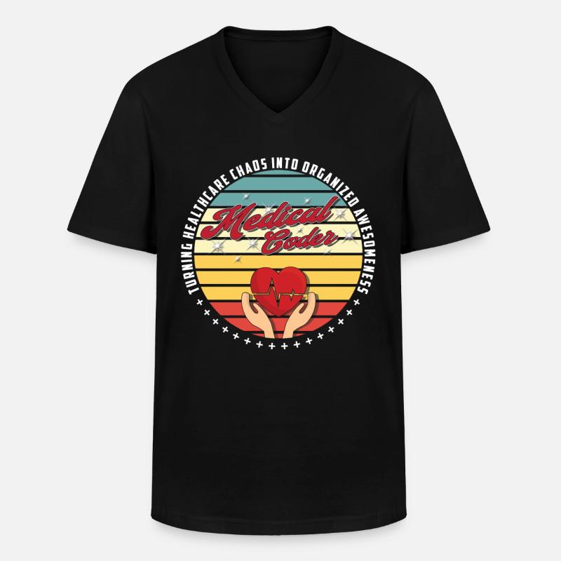 Medical Assistant - Medical Coder - Men's V-Neck T-Shirt - black