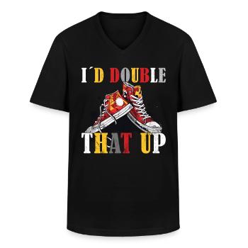 Funny sneaker collector - sneakers - T-shirt col V Homme - noir - Devant - AI Model Male 178 dark (178cm)