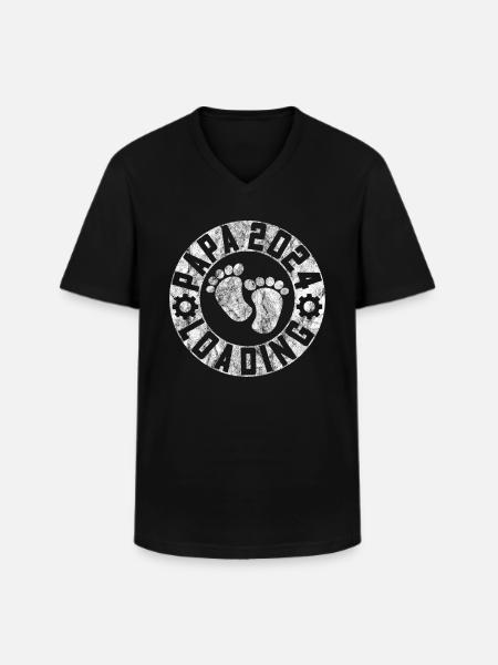 Father-to-be - Dad 2024 loading - Men's V-Neck T-Shirt - black