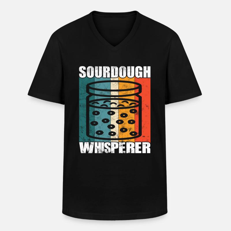 Sauerteig Whisperer - Brotbackfans - - Männer-T-Shirt mit V-Ausschnitt - Schwarz