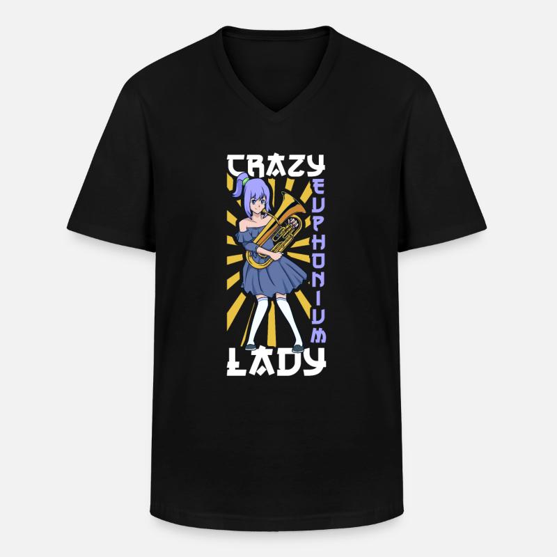 Crazy Euphonium Lady - Euphonium - T-shirt col V Homme - noir
