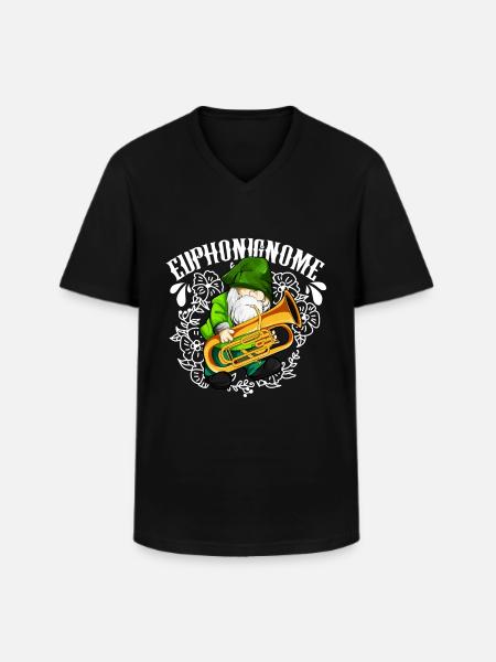 Euphonignome - Gartenzwerg mit Euphonium - Männer-T-Shirt mit V-Ausschnitt - Schwarz