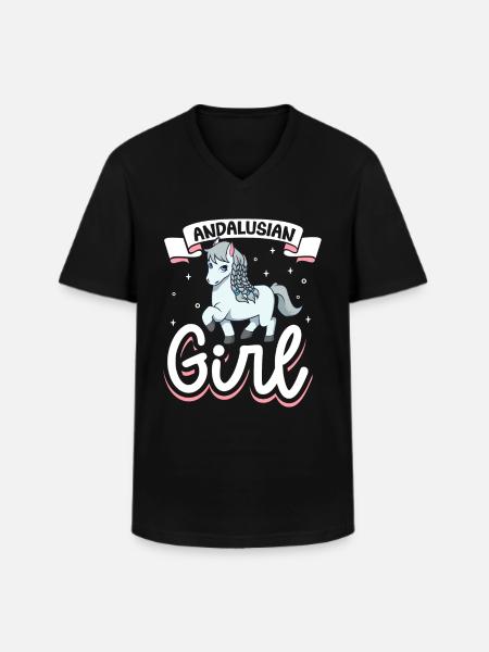 Fille andalouse - T-shirt col V Homme - noir