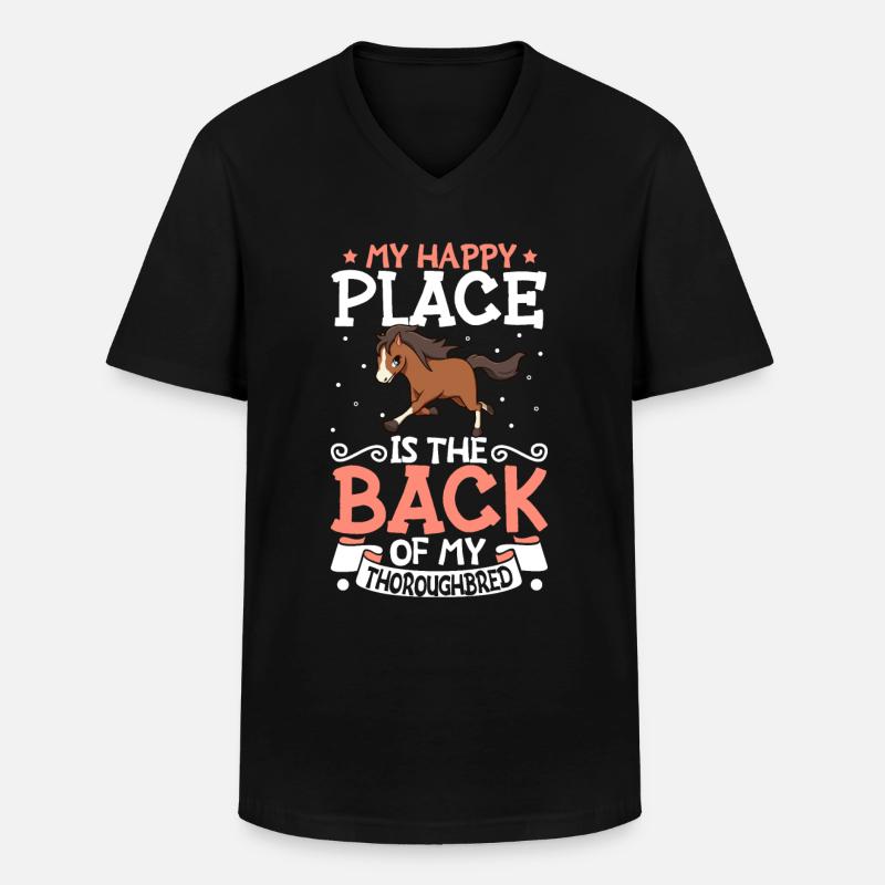 Mein Lieblingsplatz - Thoroughbred - Männer-T-Shirt mit V-Ausschnitt - Schwarz