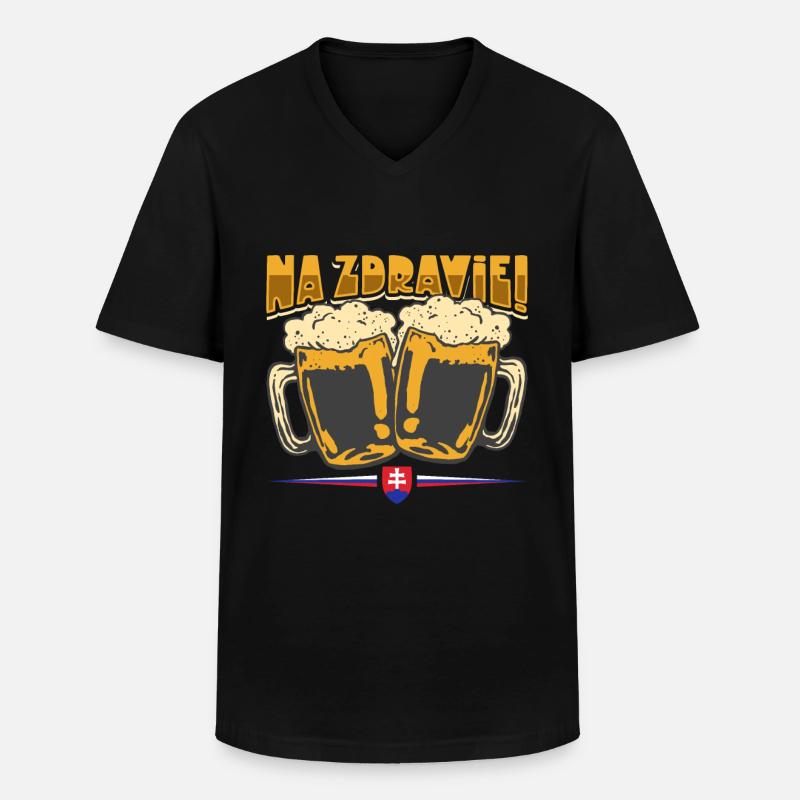 Na Zdravi - Slowakei Trinkspruch - Männer-T-Shirt mit V-Ausschnitt - Schwarz