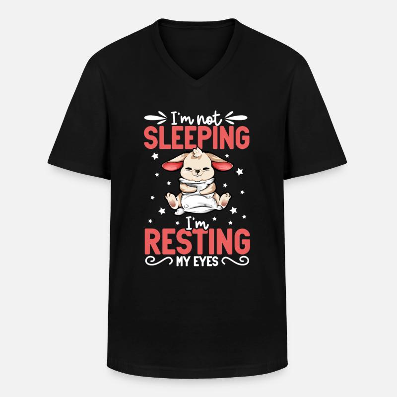 Ich schlafe nicht - Hase - Männer-T-Shirt mit V-Ausschnitt - Schwarz