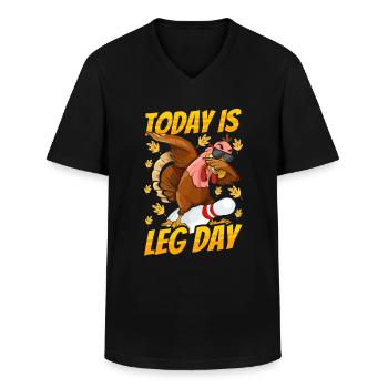 Thanksgiving Bowl Bowler Strike Pin Sport Bowling - Männer-T-Shirt mit V-Ausschnitt - Schwarz - Vorne - AI Model Male 178 dark (178cm)