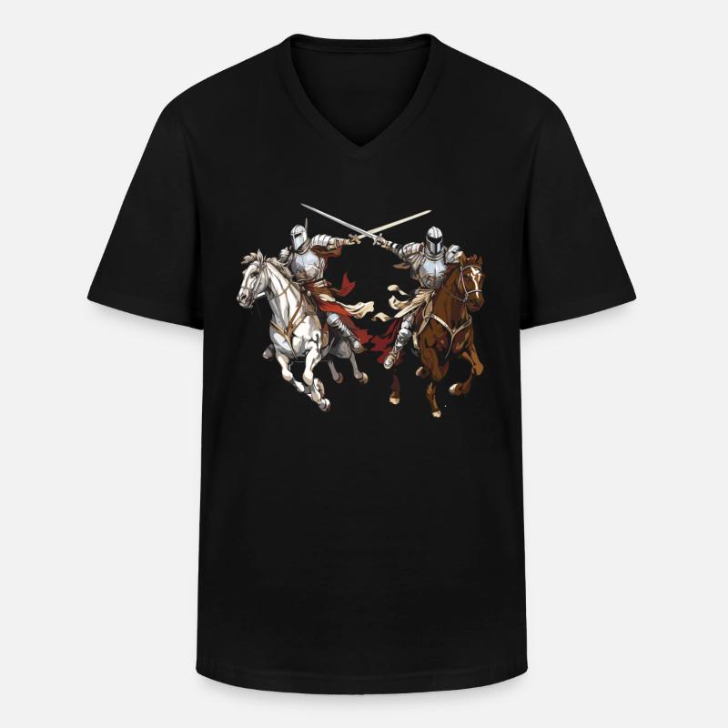 Renaissance Festivals Mittelalterliche - Männer-T-Shirt mit V-Ausschnitt - Schwarz