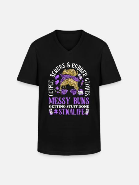 Coffee Scrubs Nurse's Assistant - Men's V-Neck T-Shirt - black