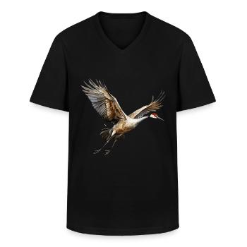 Vogelbeobachtung Sandhill Crane Nebraska Sandhill - Männer-T-Shirt mit V-Ausschnitt - Schwarz - Vorne - AI Model Male 178 dark (178cm)
