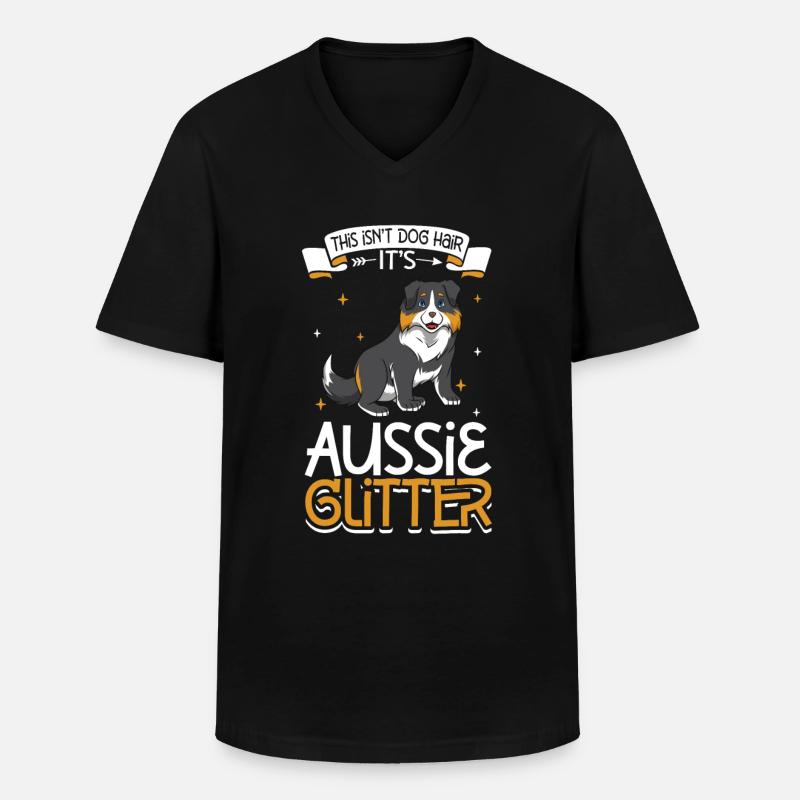 Aussie Glitzer - Männer-T-Shirt mit V-Ausschnitt - Schwarz