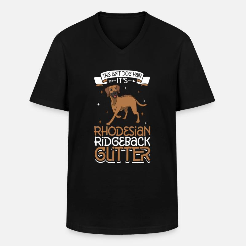 Rhodesian Ridgeback Glitzer - Männer-T-Shirt mit V-Ausschnitt - Schwarz