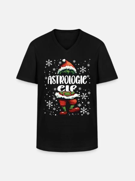 Weihnachtsoutfit Astrologie Elf - Männer-T-Shirt mit V-Ausschnitt - Schwarz
