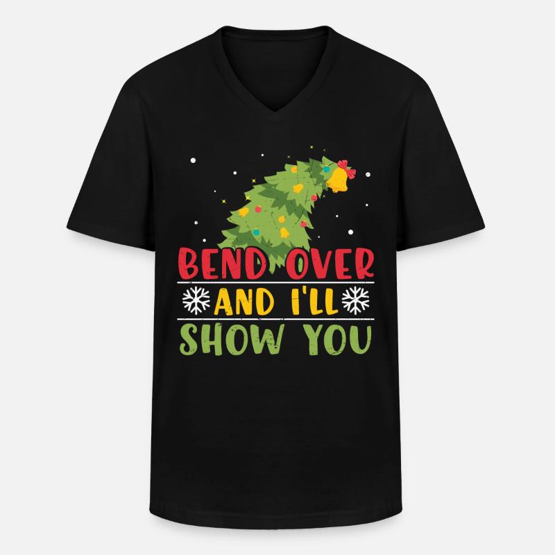 Weihnachtsbaum Geschenk Weihnachtspullover - Männer-T-Shirt mit V-Ausschnitt - Schwarz