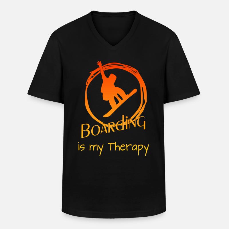 Boarding Snowboarding - Männer-T-Shirt mit V-Ausschnitt - Schwarz