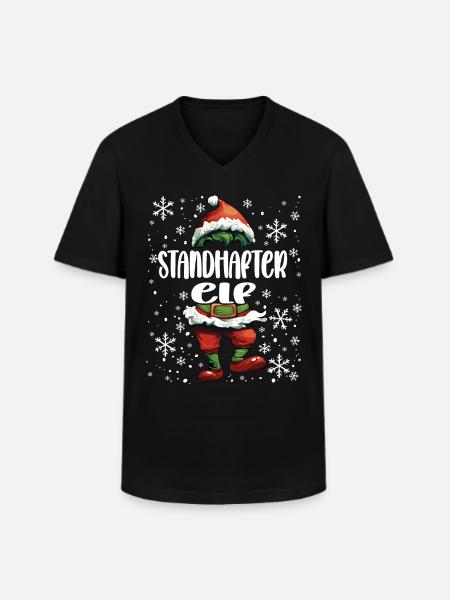 Weihnachtsoutfit Standhafter Elf - Männer-T-Shirt mit V-Ausschnitt - Schwarz