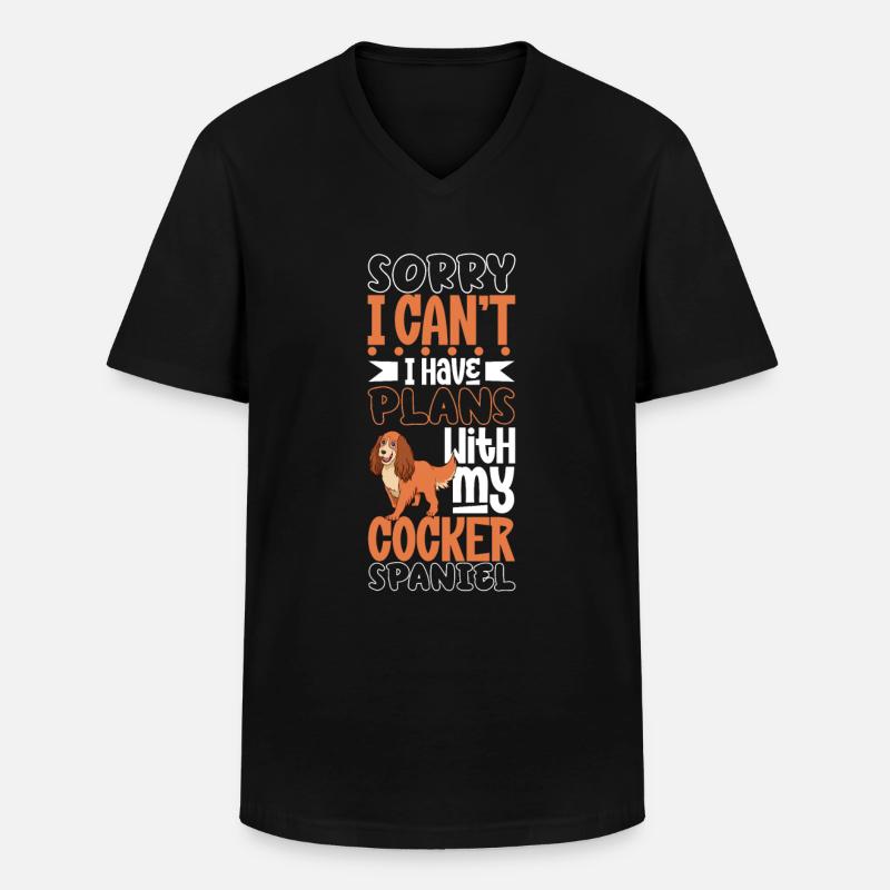 Plans avec mon Cocker Spaniel - T-shirt col V Homme - noir