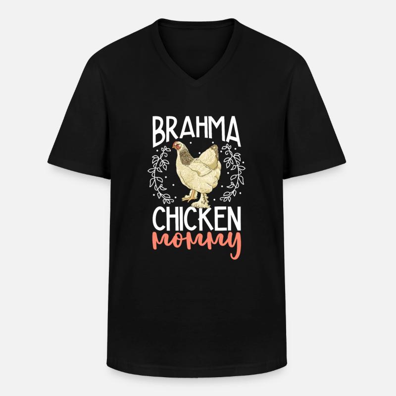 Brahma Mama - Männer-T-Shirt mit V-Ausschnitt - Schwarz