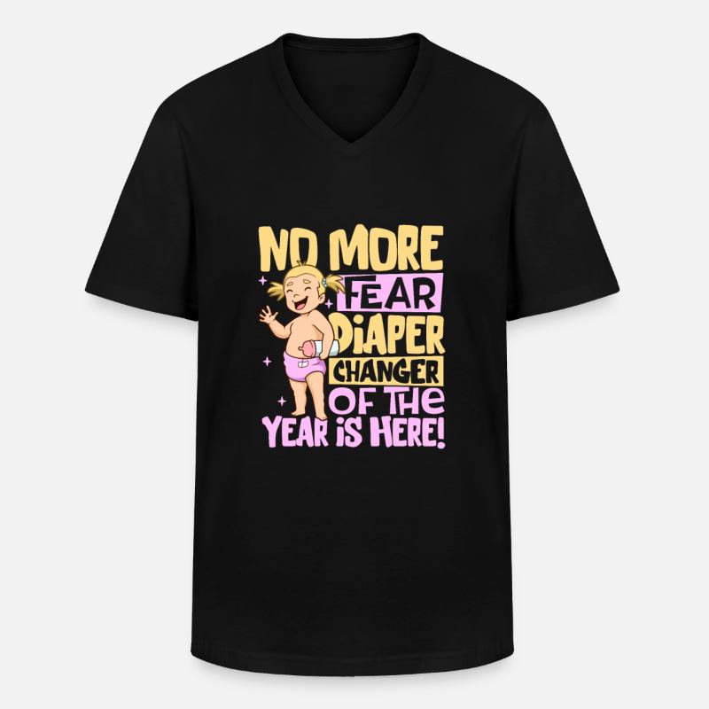 Don't Worry - Diaper Changes - Men's V-Neck T-Shirt - black