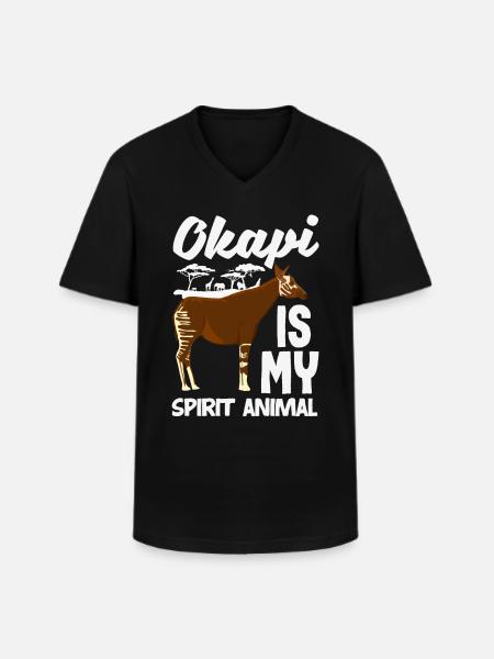 Lustiger Tierpfleger Okapi-liebhaber - Männer-T-Shirt mit V-Ausschnitt - Schwarz