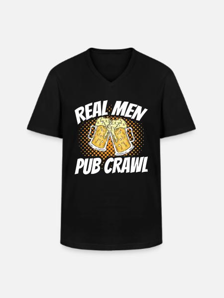 Crawled Pub Crawl Alcohol Drinking - Männer-T-Shirt mit V-Ausschnitt - Schwarz