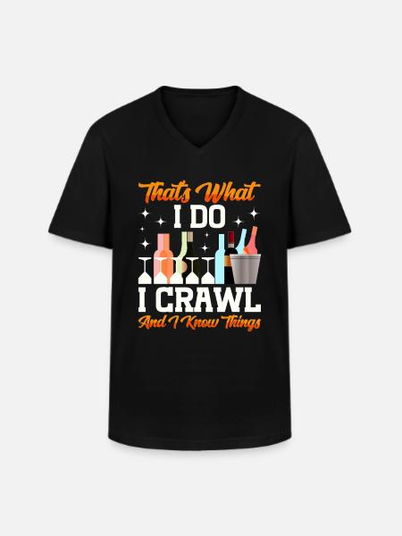 Crawled Pub Crawl Alcohol Drinking - Männer-T-Shirt mit V-Ausschnitt - Schwarz