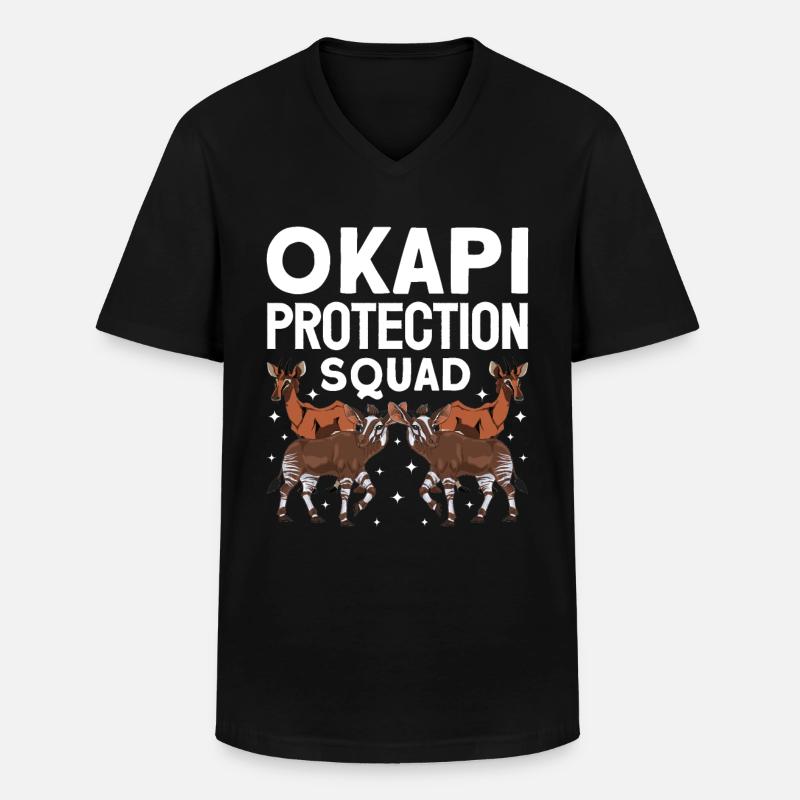 Funny zookeeper okapi lover - Men's V-Neck T-Shirt - black