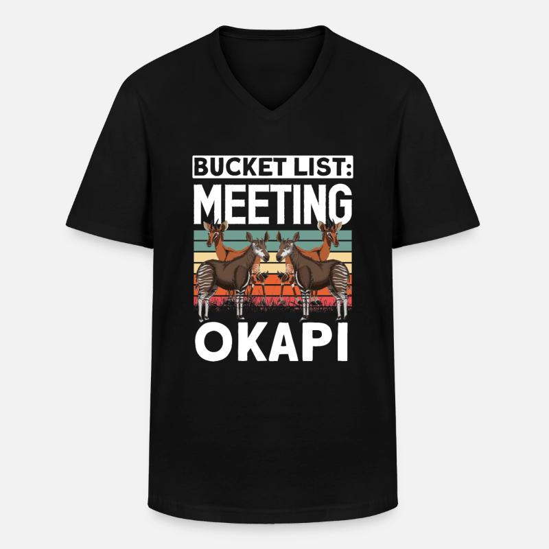 Funny zookeeper okapi lover - Men's V-Neck T-Shirt - black