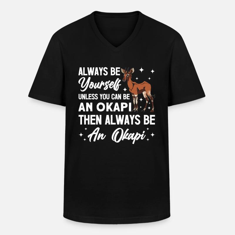 Funny zookeeper okapi lover - Men's V-Neck T-Shirt - black