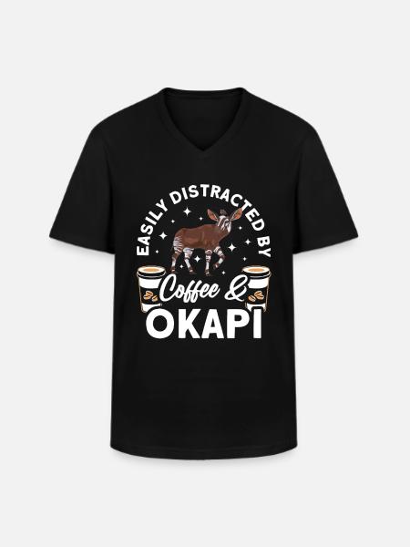 Funny zookeeper okapi lover - Men's V-Neck T-Shirt - black