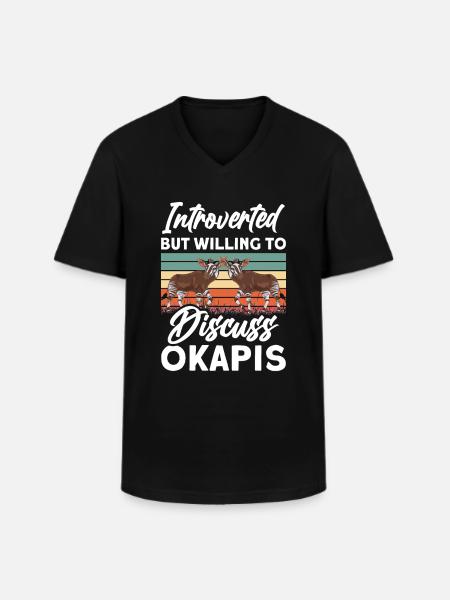 Lustiger Tierpfleger Okapi-liebhaber - Männer-T-Shirt mit V-Ausschnitt - Schwarz