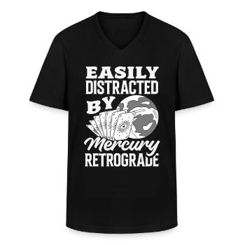 Retrograde planets Mercury retrograde - Men's V-Neck T-Shirt - black - Front - AI Model Male 178 dark (178cm)