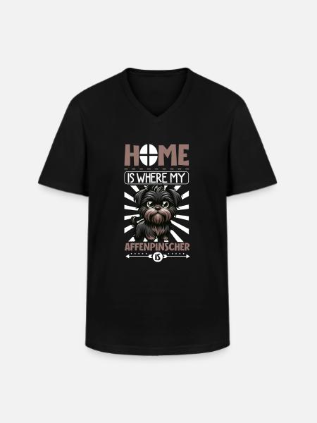 Home - Affenpinscher - Men's V-Neck T-Shirt - black