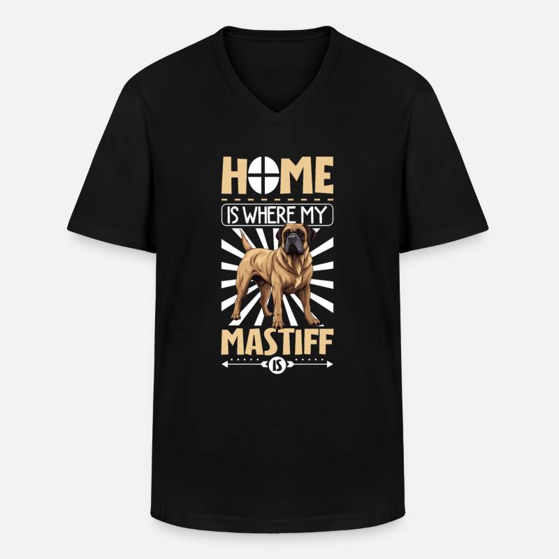 Zuhause - Assyrian Mastiff - Männer-T-Shirt mit V-Ausschnitt - Schwarz