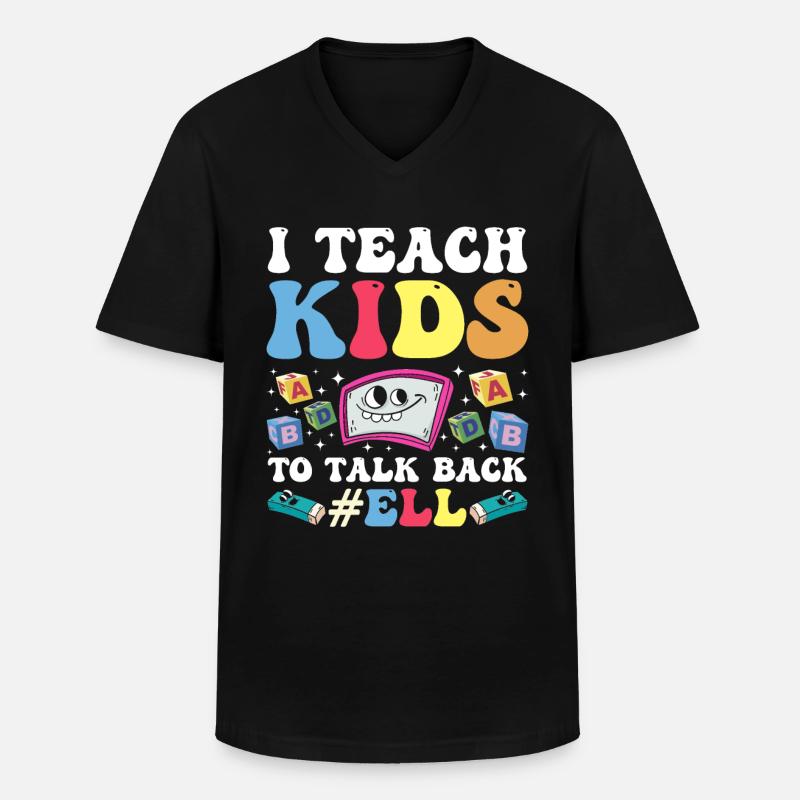 Englischlehrer Englischlerner ELL-Lehrer - Männer-T-Shirt mit V-Ausschnitt - Schwarz