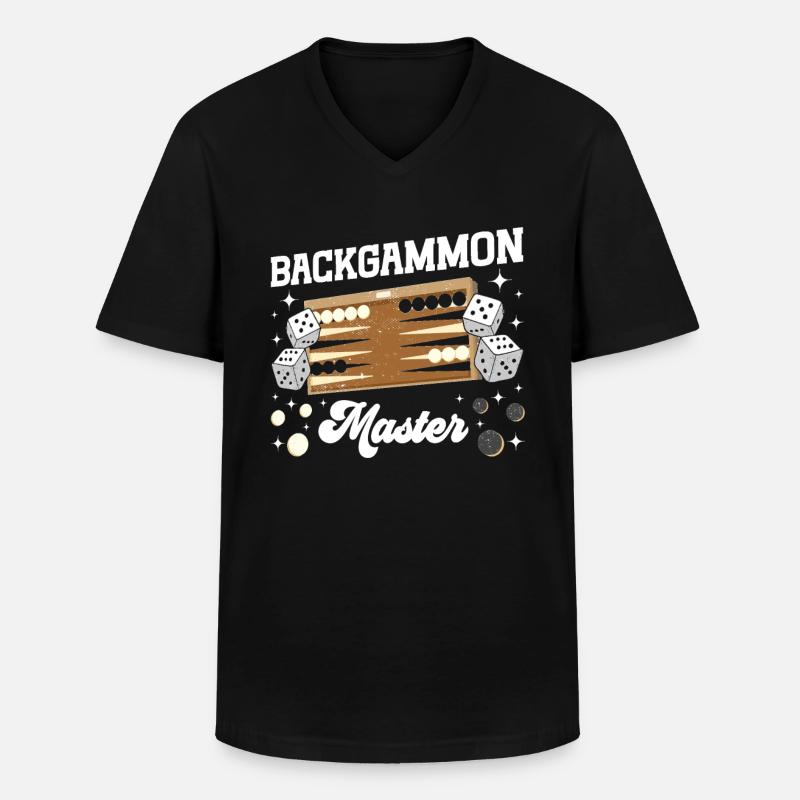 Board Game Funny Backgammon - Men's V-Neck T-Shirt - black