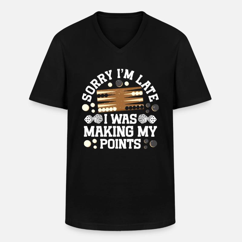 Board Game Funny Backgammon - Men's V-Neck T-Shirt - black
