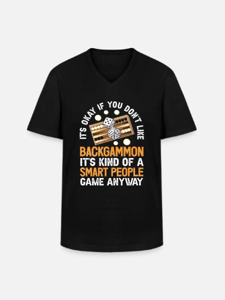 Board Game Funny Backgammon - Men's V-Neck T-Shirt - black
