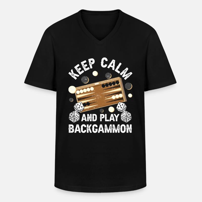 Brettspiel Lustiges Backgammon - Männer-T-Shirt mit V-Ausschnitt - Schwarz