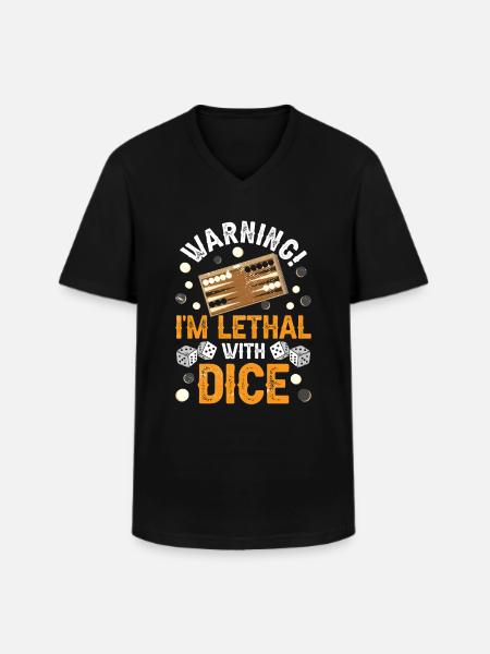 Board Game Funny Backgammon - Men's V-Neck T-Shirt - black