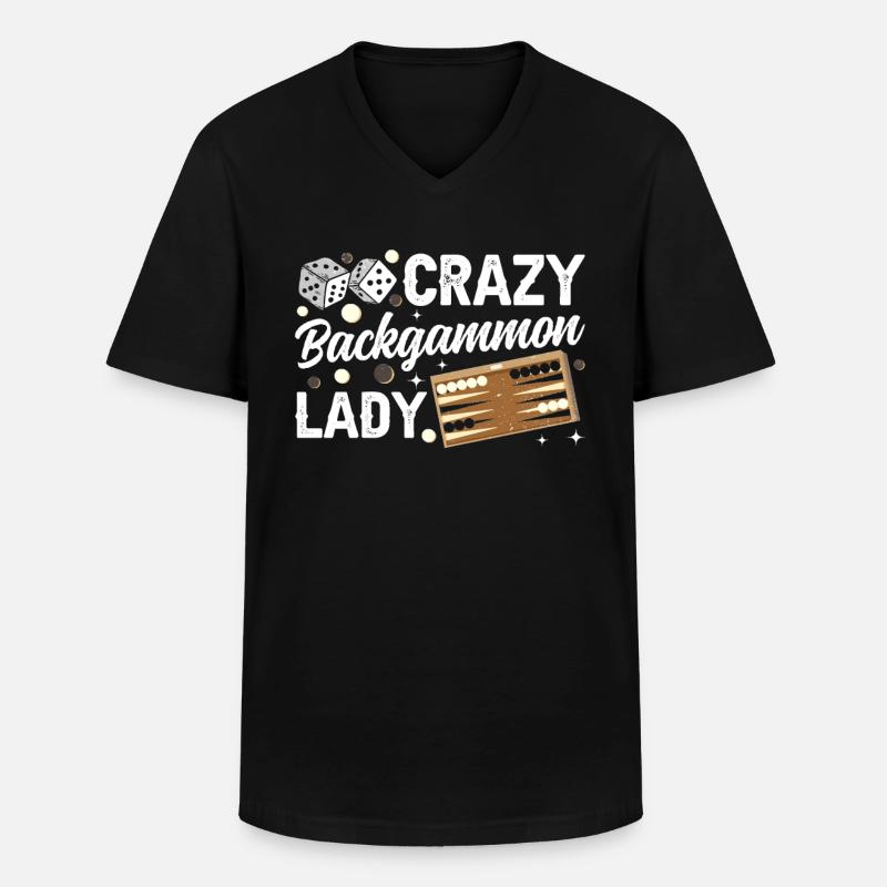 Board Game Funny Backgammon - Men's V-Neck T-Shirt - black