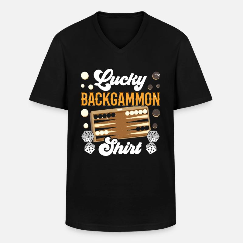 Brettspiel Lustiges Backgammon - Männer-T-Shirt mit V-Ausschnitt - Schwarz
