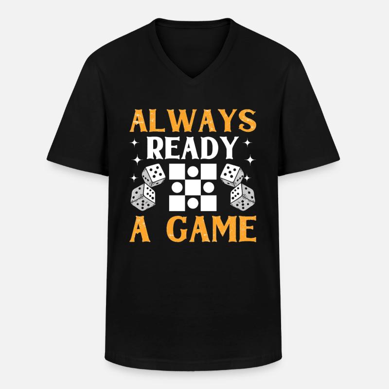 Brettspiel Lustiges Backgammon - Männer-T-Shirt mit V-Ausschnitt - Schwarz