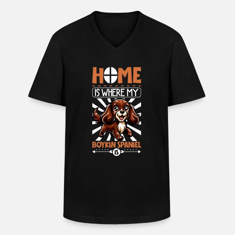 Zuhause - Boykin Spaniel - Männer-T-Shirt mit V-Ausschnitt - Schwarz