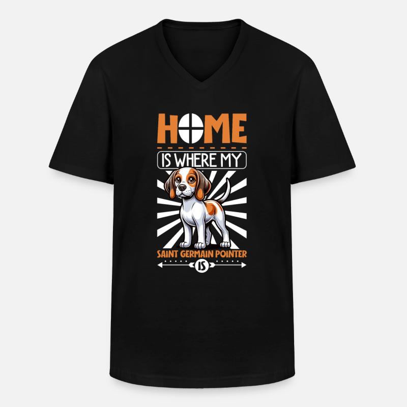 Zuhause - Braque Saint-Germain - Männer-T-Shirt mit V-Ausschnitt - Schwarz