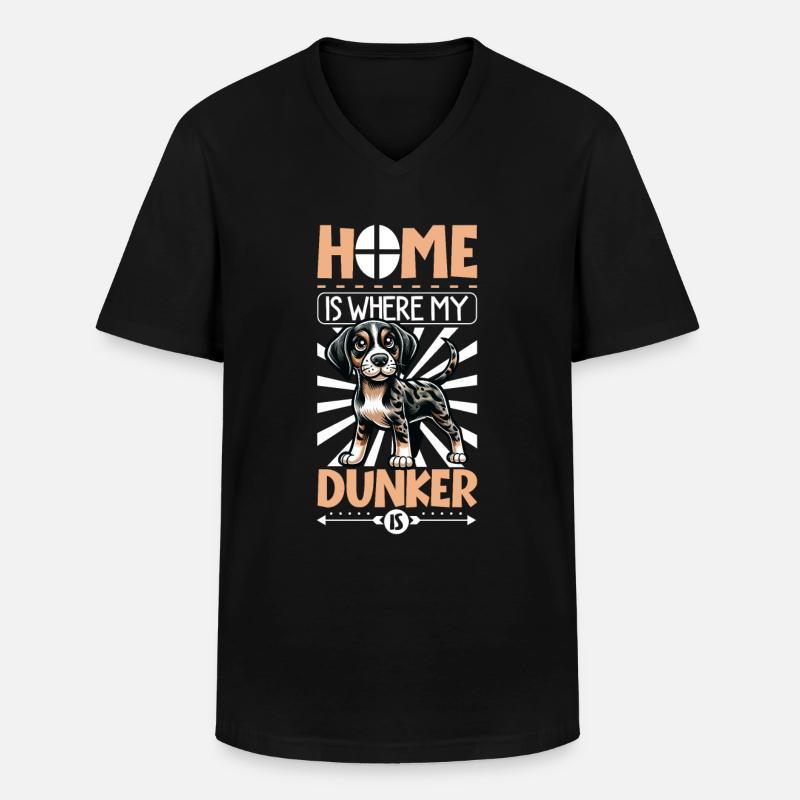 Zuhause - Dunker - Männer-T-Shirt mit V-Ausschnitt - Schwarz