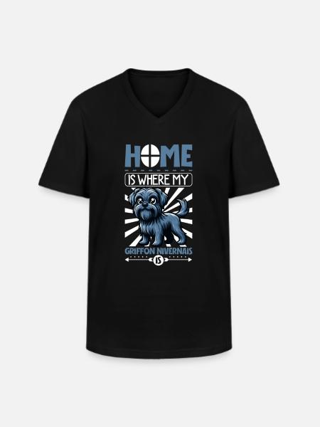 Home - Griffon Nivernais - Men's V-Neck T-Shirt - black