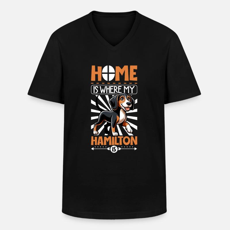 Zuhause - Hamiltonstövare - Männer-T-Shirt mit V-Ausschnitt - Schwarz