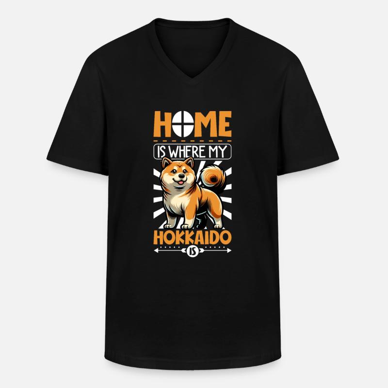 Zuhause - Hokkaido - Männer-T-Shirt mit V-Ausschnitt - Schwarz