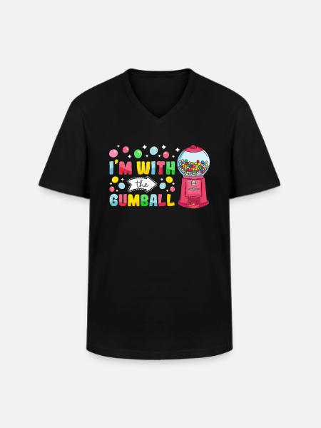 Funny chewing gum machine - Men's V-Neck T-Shirt - black